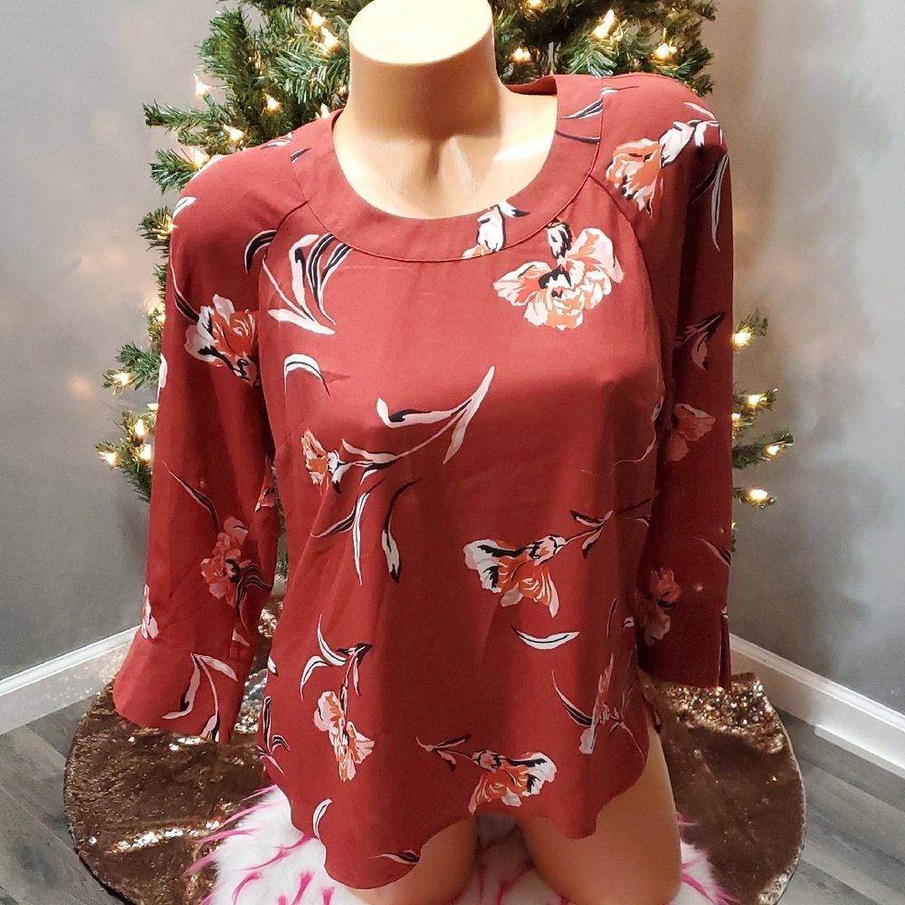 Daniel Rainn size PS floral blouse career NWOT